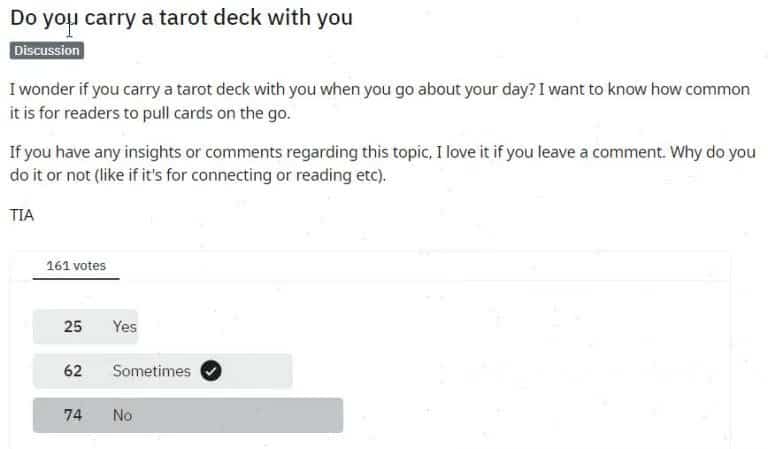 54% OF READERS CARRY TAROT DECKS WITH THEM